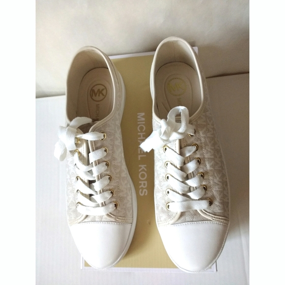 🆕 MICHAEL KORS MK Logo City Sneakers Shoes Laceup - Picture 6 of 8